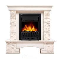 Портал Firelight Pietra Classic камень белый, шпон белёный дуб