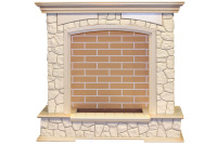 Каминокомплект Dimplex Preston - Слоновая кость с патиной / Кирпич с очагом Cassette 600 LNH-INT (с дровами)