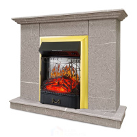 Каминокомплект Хорошие Камины Марс с очагом Royal Flame Majestic FX M Brass мрамор