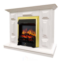 Каминокомплект Хорошие Камины Юпитер с очагом Royal Flame Fobos FX Brass белый