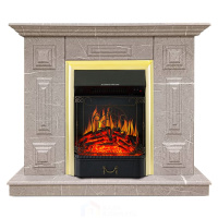 Каминокомплект Хорошие Камины Юпитер с очагом Royal Flame Majestic FX Brass мрамор