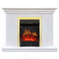 Каминокомплект Хорошие Камины Марс с очагом Royal Flame Majestic FX Brass белое дерево