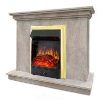 Каминокомплект Хорошие Камины Марс с очагом Royal Flame Majestic FX Brass цемент