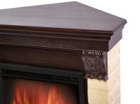 Каминокомплект Electrolux Bricks 30U (угловой) с очагом EFP/P-3320RLS камень бежевый, шпон темный дуб