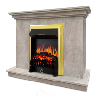 Каминокомплект Хорошие Камины Марс с очагом Royal Flame Fobos FX Brass цемент