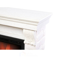 Портал Firelight Forte 25S камень белый, шпон белёный дуб