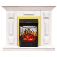 Каминокомплект Хорошие Камины Юпитер с очагом Royal Flame Majestic FX M Brass белое дерево