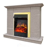 Каминокомплект Хорошие Камины Марс с очагом Royal Flame Majestic FX Brass мрамор