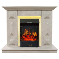 Каминокомплект Хорошие Камины Юпитер с очагом Royal Flame Majestic FX Brass цемент