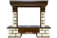 Каминокомплект Royal Flame Pierre Luxe LORD - Темный дуб / Белый с очагом Emerald 28