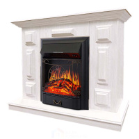 Каминокомплект Хорошие Камины Юпитер с очагом Royal Flame Majestic FX Black белое дерево