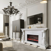 Каминокомплект Glenrich «Сенатор Deluxe Кристал 36» белый