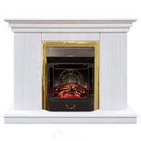 Каминокомплект Хорошие Камины Марс с очагом RealFlame Majestic Lux BR S белое дерево