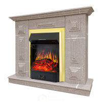 Каминокомплект Хорошие Камины Юпитер с очагом Royal Flame Majestic FX Brass мрамор