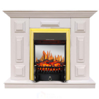 Каминокомплект Хорошие Камины Юпитер с очагом Royal Flame Fobos FX M Brass белый