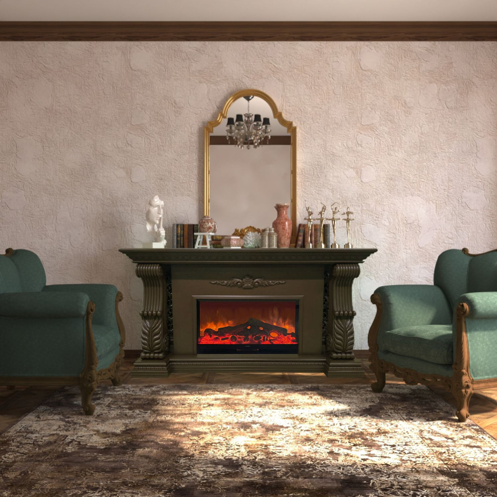 Каминокомплект Glenrich «Сенатор Deluxe»  шоколад