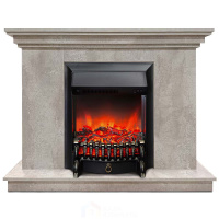 Каминокомплект Хорошие Камины Марс с очагом RealFlame Fobos Lux Black цемент