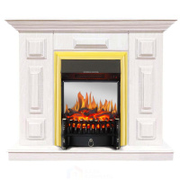 Каминокомплект Хорошие Камины Юпитер с очагом Royal Flame Fobos FX M Brass белое дерево