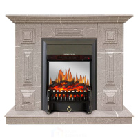 Каминокомплект Хорошие Камины Юпитер с очагом Royal Flame Fobos FX M Black мрамор