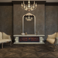 Каминокомплект Glenrich «Георгия DeLuxe» светлый мрамор