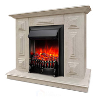 Каминокомплект Хорошие Камины Юпитер с очагом RealFlame Fobos Lux Black цемент