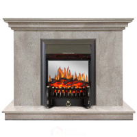 Каминокомплект Хорошие Камины Марс с очагом Royal Flame Fobos FX M Black цемент