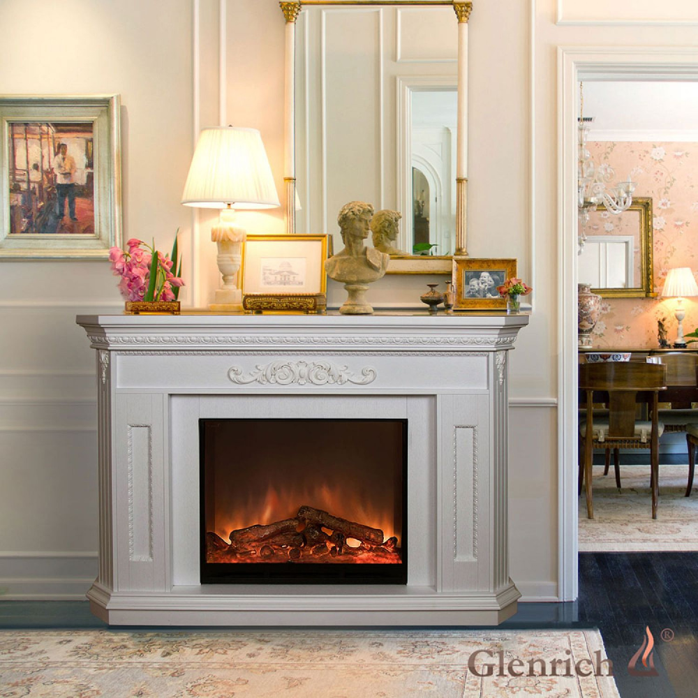 Каминокомплект Glenrich «Каролина Delux»  белый