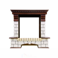 Каминокомплект Dimplex Pierre Luxe угловой - Темный дуб / Белый (Высота 1050мм) с очагом Flagstaff