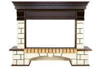 Каминокомплект Royal Flame Pierre Luxe - Темный дуб / Белый (Ширина 1380мм) с очагом Dioramic 33W LED FX