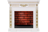 Каминокомплект Dimplex Greece - Белый с золотом с очагом Cassette 400 LNH-INT (с дровами)