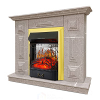 Каминокомплект Хорошие Камины Юпитер с очагом Royal Flame Majestic FX M Brass мрамор