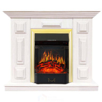 Каминокомплект Хорошие Камины Юпитер с очагом Royal Flame Majestic FX Brass белое дерево