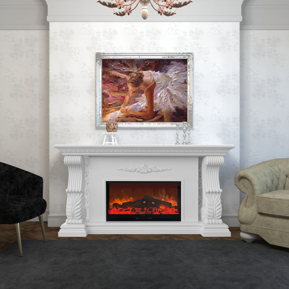 Каминокомплект Glenrich «Сенатор Deluxe» белый