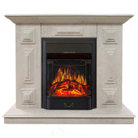 Каминокомплект Хорошие Камины Юпитер с очагом Royal Flame Majestic FX Black цемент