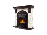 Портал Firelight Torre Classic камень белый, шпон венге