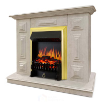 Каминокомплект Хорошие Камины Юпитер с очагом Royal Flame Fobos FX Brass цемент