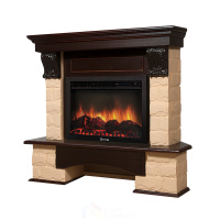 Портал Firelight Forte 25S камень бежевый, шпон Темный дуб