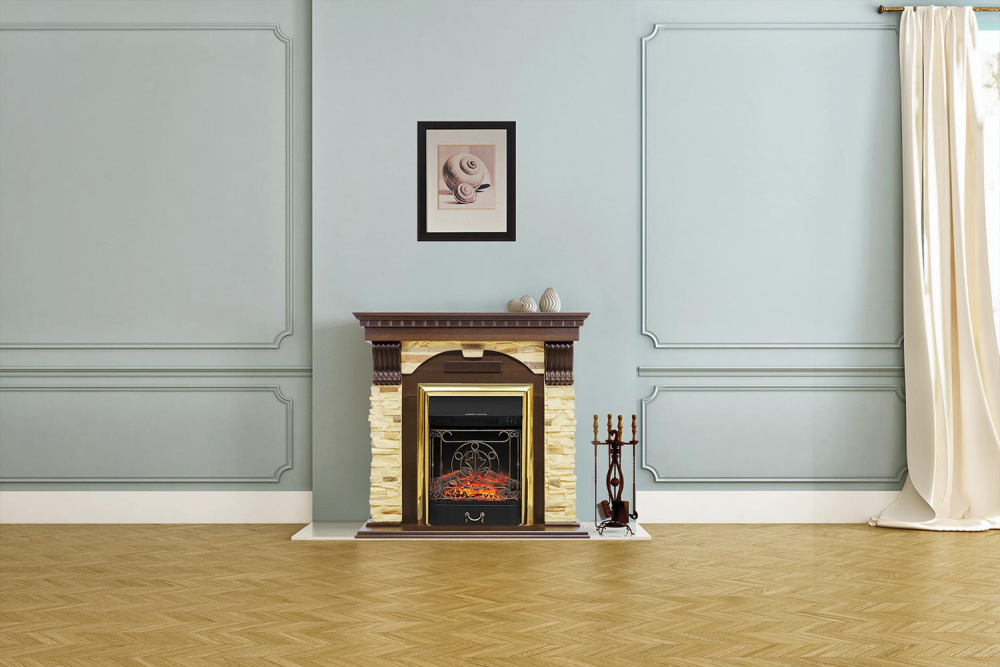 Каминокомплект Royal Flame Dublin - Дуб / Сланец с очагом Aspen Gold