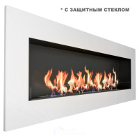 Биокамин с белой рамкой Zefire Elliot 1800