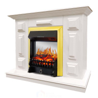 Каминокомплект Хорошие Камины Юпитер с очагом Royal Flame Fobos FX M Brass белый