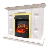 Каминокомплект Хорошие Камины Юпитер с очагом Royal Flame Majestic FX Brass белое дерево