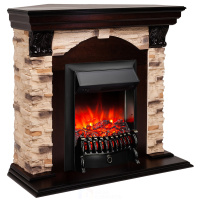 Электрокамин RealFlame Dublin угловой Corner Rock AO с очагом Fobos Lux Black