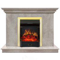 Каминокомплект Хорошие Камины Марс с очагом Royal Flame Majestic FX Brass цемент