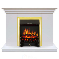 Каминокомплект Хорошие Камины Марс с очагом Royal Flame Fobos FX Brass белый
