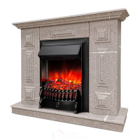 Каминокомплект Хорошие Камины Юпитер с очагом RealFlame Fobos Lux Black мрамор