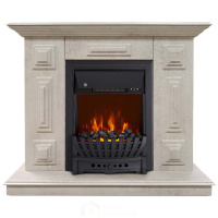 Каминокомплект Хорошие Камины Юпитер с очагом Royal Flame Aspen Black цемент
