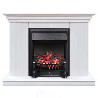 Каминокомплект Хорошие Камины Марс с очагом Royal Flame Fobos FX Black белое дерево