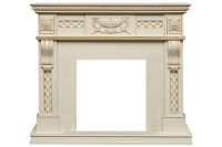 Каминокомплект Dimplex Corsica - Слоновая кость с патиной (Ширина 1100) с очагом Danville Antique Brass FB2