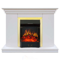 Каминокомплект Хорошие Камины Марс с очагом Royal Flame Majestic FX Brass белый