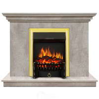 Каминокомплект Хорошие Камины Марс с очагом Royal Flame Fobos FX Brass цемент